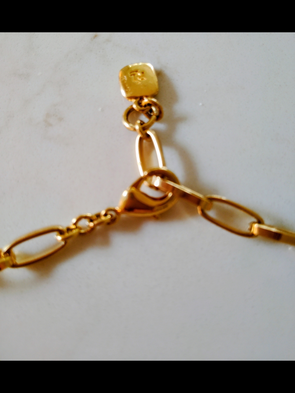 Lauren Ralph Lauren Gold-tone Paperclip Link Necklace with Turquoise Color Stone - Picture 5 of 7